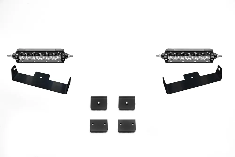 ZROADZ Universal Panel Clamp LED Kit Incl. (2) 6 Inch LED Straight Single Row Slim Light Bars Chevrolet Silverado 1500 2015-2022 - Z310006-KIT