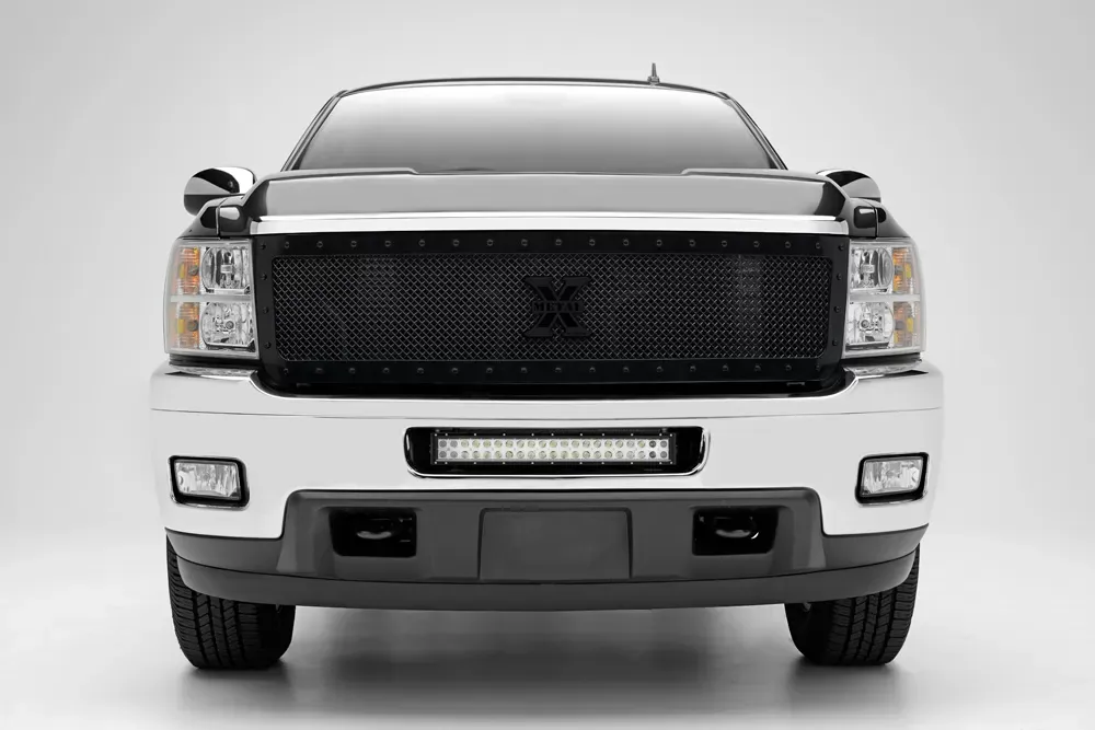 ZROADZ Front Bumper Center LED Kit Incl (1) 20 Inch LED Straight Dble Row Light Bar Silverado 2500|3500 2011-2013 - Z321151-KIT