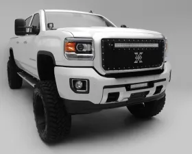 ZROADZ Front Bumper Center LED Kit Incl (1) 12 Inch LED Straight Double Row Light Bar Sierra 2500|3500 2015-2019