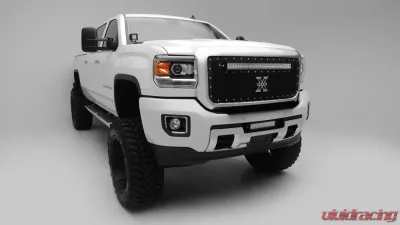 ZROADZ Front Bumper Center LED Kit Incl (1) 12 Inch LED Straight Double Row Light Bar Sierra 2500|3500 2015-2019 - Z322111-Kit