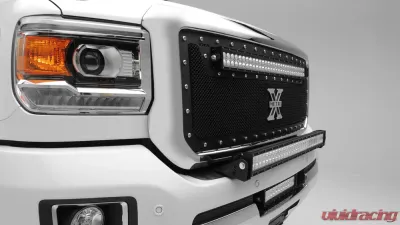 ZROADZ Front Bumper Center LED Kit Incl (1) 12 Inch LED Straight Double Row Light Bar Sierra 2500|3500 2015-2019 - Z322111-Kit