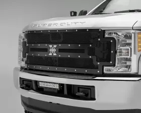 ZROADZ Front Bumper Center LED Kit Incl. (1) 12 Inch LED Straight Double Row Light Bar Ford Super Duty 2017-2021