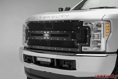 ZROADZ Front Bumper Center LED Kit Incl. (1) 12 Inch LED Straight Double Row Light Bar Ford Super Duty 2017-2021 - Z325471-Kit