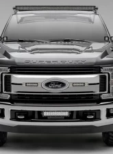 ZROADZ Front Bumper Center LED Kit Incl. (1) 12 Inch LED Straight Double Row Light Bar Ford Super Duty 2017-2021                                     - Z325471-Kit - Image 5