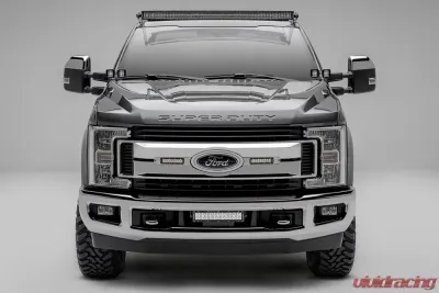 ZROADZ Front Bumper Center LED Kit Incl. (1) 12 Inch LED Straight Double Row Light Bar Ford Super Duty 2017-2021 - Z325471-Kit