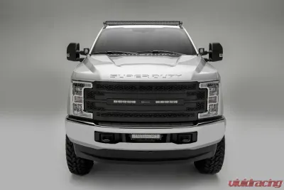 ZROADZ Front Bumper Center LED Kit Incl. (1) 12 Inch LED Straight Double Row Light Bar Ford Super Duty 2017-2021 - Z325471-Kit