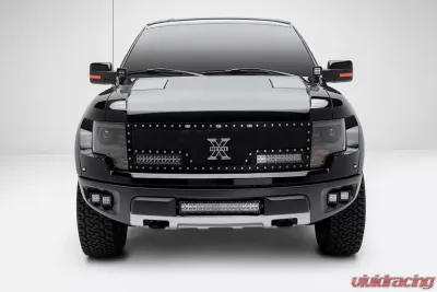 ZROADZ Front Bumper Center LED Kit Incl (1) 20 Inch LED Straight Double Row Light Bar Ford F-150 Raptor 2010-2014 - Z325661-Kit