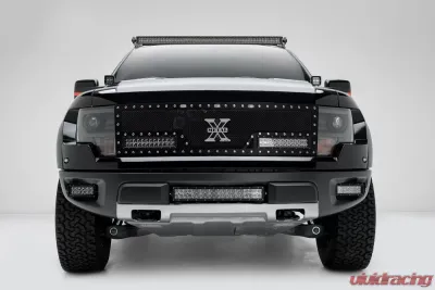 ZROADZ Front Bumper Center LED Kit Incl (1) 20 Inch LED Straight Double Row Light Bar Ford F-150 Raptor 2010-2014 - Z325661-Kit