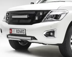 ZROADZ Y62 Front Bumper Center LED Kit Incl. (1) 30 Inch LED Curved Double Row Light Bar Nissan Patrol 2010-2017