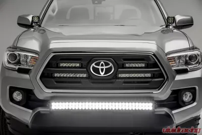 ZROADZ Front Bumper Center LED Kit Incl. (1) 30 Inch LED Straight Double Row Light Bar Toyota Tacoma 2018-2023 - Z329511-KIT-D
