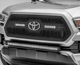 ZROADZ Front Bumper Center LED Kit Incl (1) 30 Inch LED Straight Single Row Slim Light Bar Toyota Tacoma 2018-2023