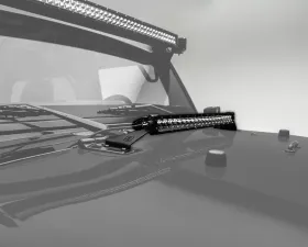 ZROADZ Hood Hinge LED Kit Incl. (1) 20 Inch LED Straight Single Row Slim Light Bar Jeep JK 2007-2018