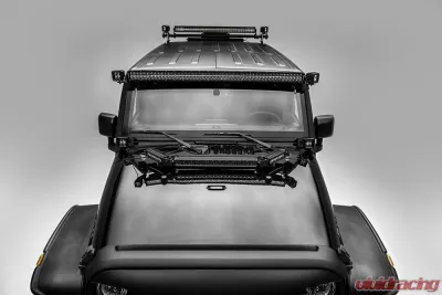 ZROADZ Hood Hinge LED Kit Incl. (1) 20 Inch and (2) 6 Inch LED Single Row Slim Light Bars Jeep JK 2007-2018 - Z344813-Kit