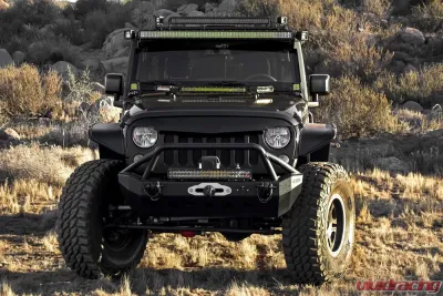 ZROADZ Hood Hinge LED Kit Incl. (1) 20 Inch and (2) 6 Inch LED Single Row Slim Light Bars Jeep JK 2007-2018 - Z344813-Kit