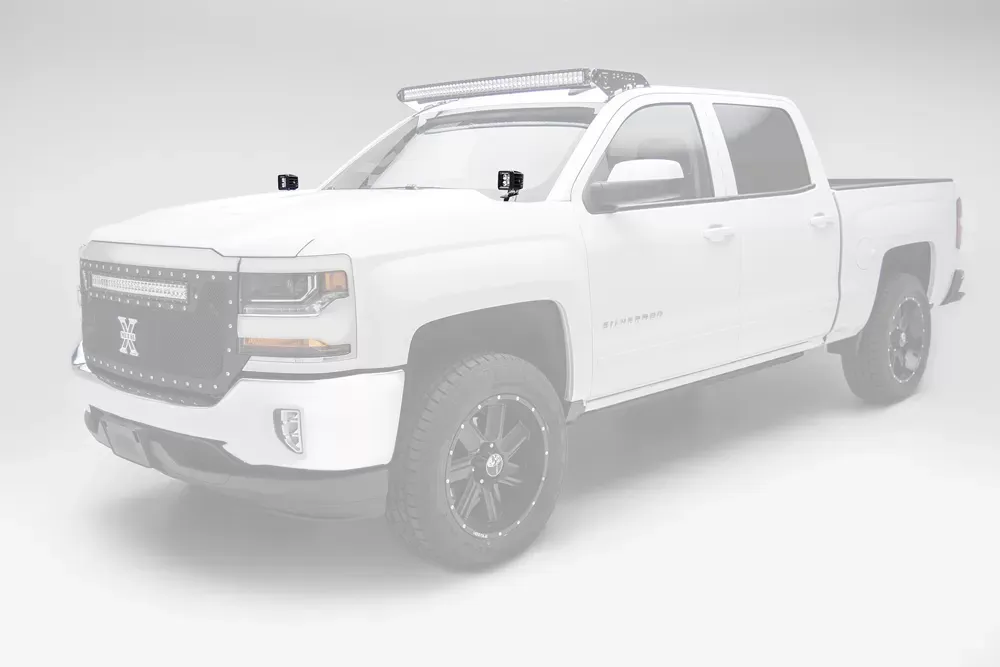 ZROADZ Hood Hinge LED Kit  Incl. (2) 3 Inch LED Pod Lights Silverado Sierra 1500 2014-2018 - Z362081-Kit2