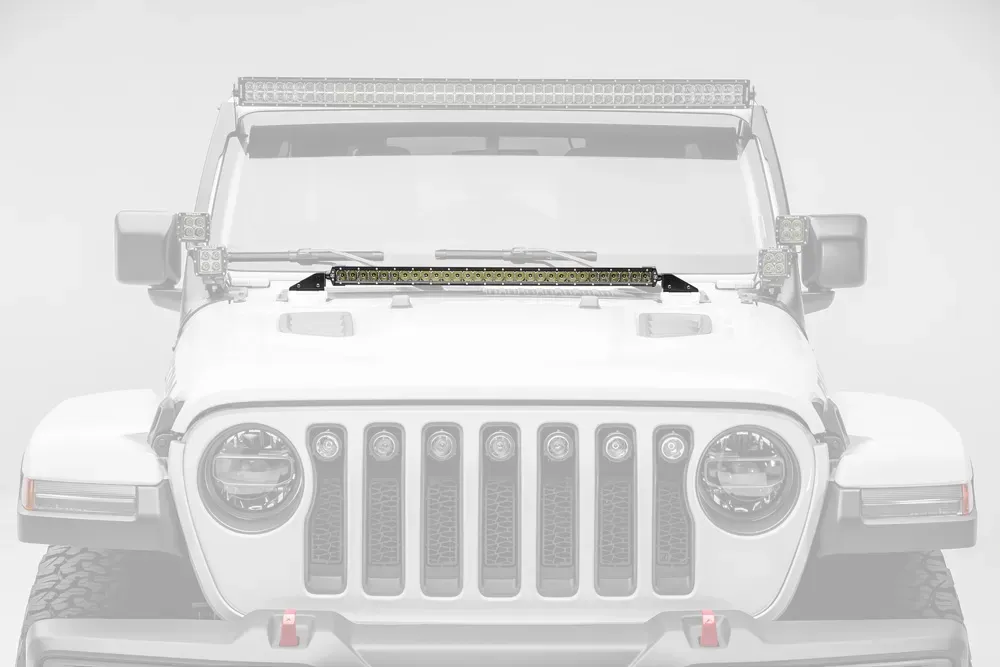 ZROADZ Hood Cowl LED Kit Incl. (1) 30 Inch LED Straight Single Row Slim Light Bar Jeep JL 2018-2025 - Z364931-KIT