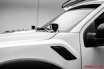 ZROADZ Hood Hinge LED Bracket to mount (2) 3" LED Pod Lights Ford Raptor 2017-2025 - Z365701