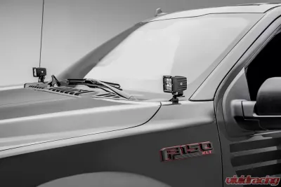 ZROADZ Hood Hinge LED Bracket to mount (2) 3"LED Pod Lights Ford F-150 | Raptor 2017-2023 - Z365711