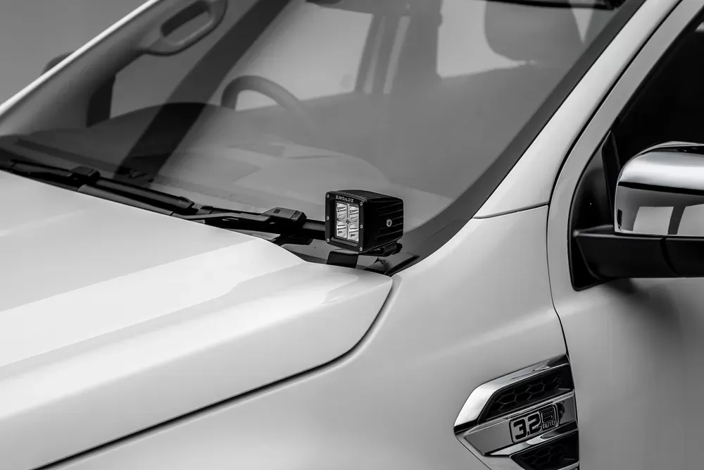 ZROADZ Hood Hinge LED Bracket to mount (2) 3 Inch LED Pod Lights Ford Ranger T6 2015-2018 - Z365761