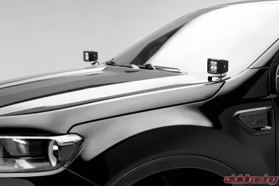 ZROADZ Hood Hinge LED Bracket to mount (2) 3 Inch LED Pod Lights Ford Ranger 2019-2023 - Z365821