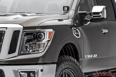ZROADZ Hood Hinge LED Kit Incl. (2) 3 Inch LED Pod Lights Nissan Titan 2016-2019 - Z367581-Kit2