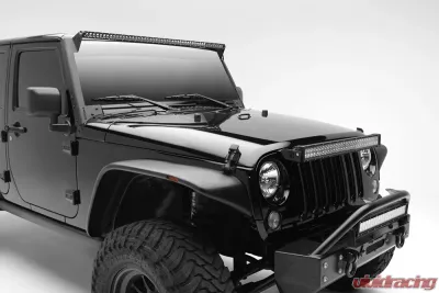 ZROADZ Front Roof LED Kit Incl. (1) 50 Inch LED Straight Single Row Slim Light Bar Jeep JK 2007-2017 - Z374711-KIT