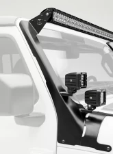 ZROADZ Front Roof LED Bracket to mount (1) 50 or 52 Inch Staight LED Light Bar and (4) 3 Inch LED Pod Lights Jeep JL 2018-2025                                     - Z374831-BK4 - Image 12