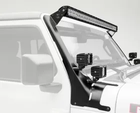 ZROADZ Front Roof LED Kit Incl. (1) 50 Inch LED Straight Double Row Light Bar and (4) 3 Inch LED Pod Lights Jeep Wrangler JL 2018-2025