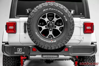 ZROADZ Rear Bumper LED Kit Incl. (1) 10 Inch LED Single Row Slim Light Bar Jeep JL 2018-2025 - Z384931-KIT