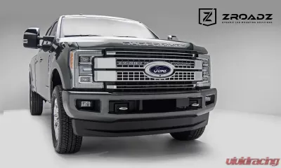 ZROADZ OEM Grille LED Kit Incl. (2) 10 Inch LED Single Row Slim Light Bar Ford Super Duty Platinum 2017-2021 - Z415371-KIT