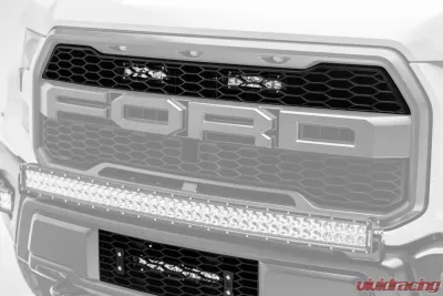 ZROADZ OEM Grille LED Kit (2) 6" LED Straight Single Row Slim Light Bars Ford Raptor 2017-2025 - Z415651-KIT