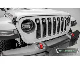 ZROADZ Grille, Black, 1 Pc, Insert with (7) 2 Inch LED Round Lights, Does Not Fit Vehicles with Camera Jeep Gladiator JL 2018-2023
