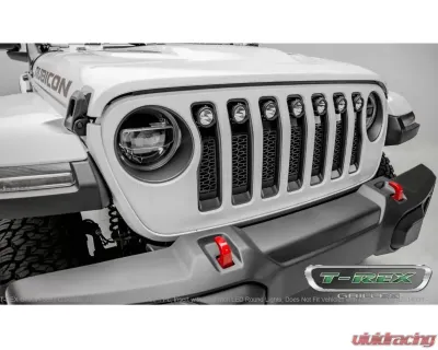 ZROADZ Grille, Black, 1 Pc, Insert with (7) 2 Inch LED Round Lights, Does Not Fit Vehicles with Camera Jeep Gladiator JL 2018-2023 - Z314931