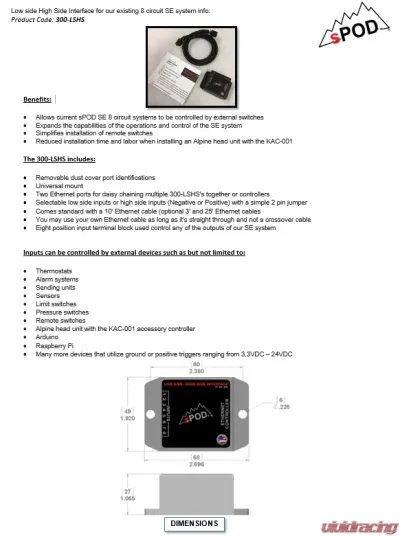 sPOD Low Side High Side Interface - 300-LSHS