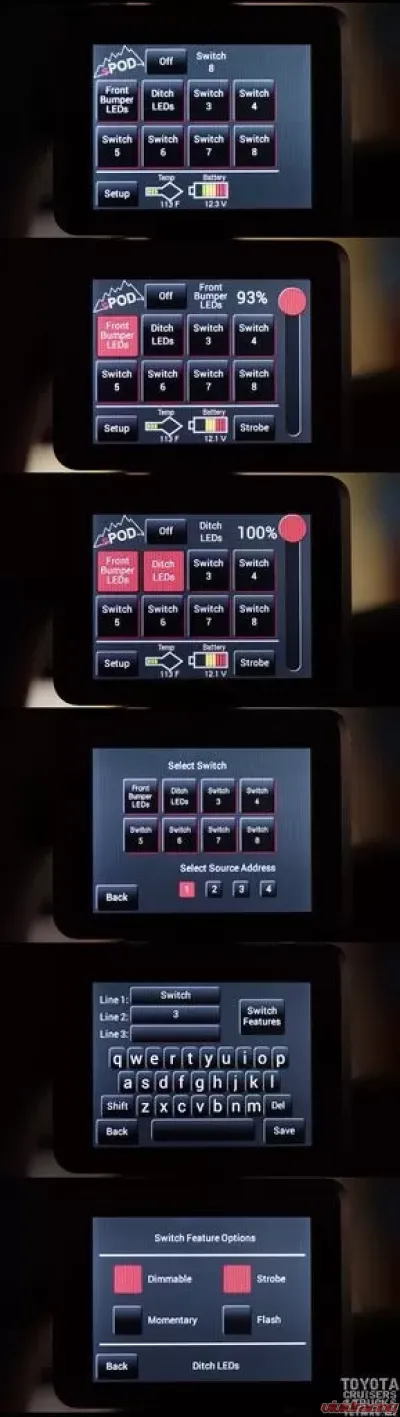 TJ Swicth Panel 8 Circuit Source SE W/Touchscreen 97-06 Wrangler TJ sPOD - 8-700-TS-TJ