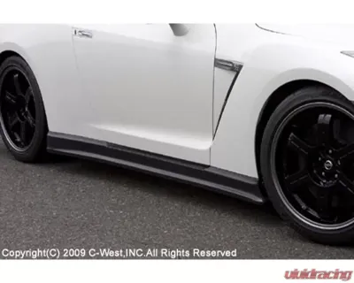 C-West CFRP Side Skirts Nissan GT-R R35 2007-2010 - CWT-CR3501A-SSCF