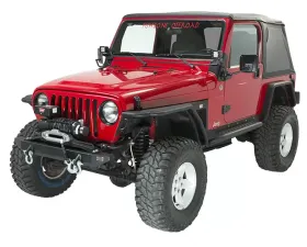 Fishbone Offroad Black Textured Powdercoat Piranha Series Winch Plate Steel Jeep Wrangler TJ 1997-2006