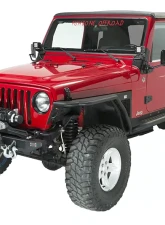 Fishbone Offroad Black Textured Powdercoat Piranha Series Winch Plate Steel Jeep Wrangler TJ 1997-2006                                     - FB21052 - Image 6