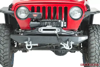 Fishbone Offroad Black Textured Powdercoat Piranha Series Winch Plate Steel Jeep Wrangler TJ 1997-2006 - FB21052