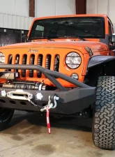 Fishbone Offroad Black Texured Powercoated Front Winch Bumper W/LEDs Full Width Jeep Wranger JK 2007-2018                                     - FB22003 - Image 7