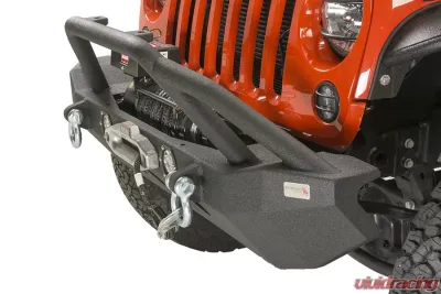Fishbone Offroad Black Texured Powercoated Front Winch Bumper W/LEDs Full Width Jeep Wranger JK 2007-2018 - FB22003
