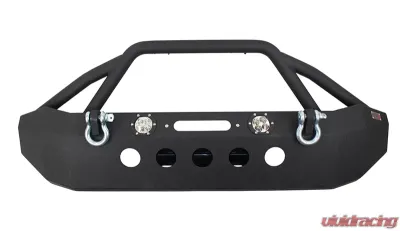 Fishbone Offroad Black Texured Powercoated Front Winch Bumper W/LEDs Full Width Jeep Wranger JK 2007-2018 - FB22003