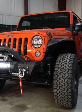 Fishbone Offroad Black Texured Powercoated Front Stubby Winch Bumper W/Tube Guard Jeep Wranger JK 2007-2018                                     - FB22004 - Image 2