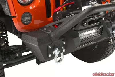 Fishbone Offroad Black Texured Powercoated Front Stubby Winch Bumper W/Tube Guard Jeep Wranger JK 2007-2018 - FB22004