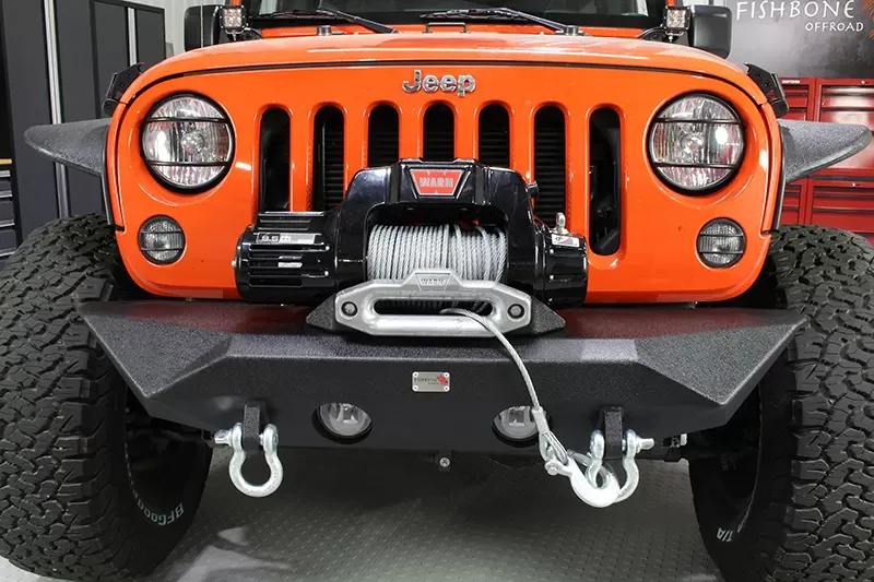 Fishbone Offroad Steel Black Textured Powdercoat Manowar Series Front Bumper Jeep Wrangler JK Rubicon & Unlimited 2007-2018 - FB22045