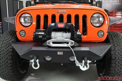 Fishbone Offroad Steel Black Textured Powdercoat Manowar Series Front Bumper Jeep Wrangler JK Rubicon & Unlimited 2007-2018 - FB22045