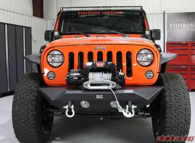 Fishbone Offroad Steel Black Textured Powdercoat Manowar Series Front Bumper Jeep Wrangler JK Rubicon & Unlimited 2007-2018 - FB22045