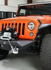 Fishbone Offroad Steel Black Textured Powdercoat Manowar Series Front Bumper Jeep Wrangler JK Rubicon & Unlimited 2007-2018                                     - FB22045 - Image 3