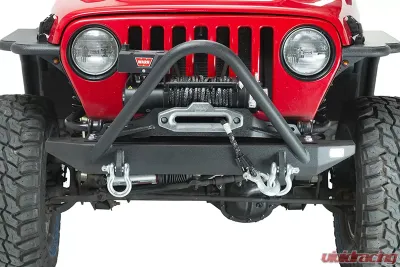 Fishbone Offroad Steel Black Textured Powdercoat Piranha Series Front Bumper W/Stinger Jeep Wrangler TJ Rubicon & Unlimited 1997-2006 - FB22047