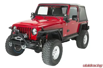 Fishbone Offroad Steel Black Textured Powdercoat Piranha Series Front Bumper W/Stinger Jeep Wrangler TJ Rubicon & Unlimited 1997-2006 - FB22047
